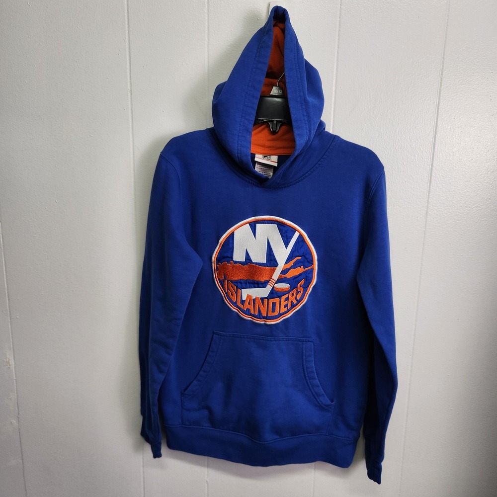 New York Islanders Hoodie Youth Large Blue NHL Hockey Pullover Sweatshirt 14/16